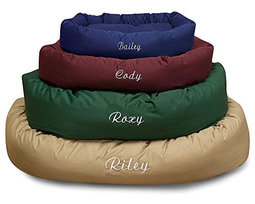 Majestic Pet 40" Round Dog Bed - Personalized Cozy Soft Washable Calming Donut Dog Bed w/ Spine Support - Burgundy (40x29x9) Large - color: Burgundy, size: Large