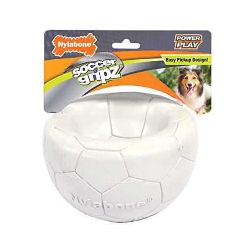 Nylabone Power Play Gripz Felt Soccer Ball Rubber Fetch Toy, Squeaky Ball for Dogs, Medium (1 Count) - size: Medium (1 Count), style: Soccer