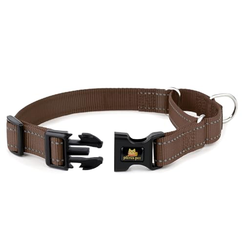 PLUTUS PET Reflective Martingale Collar with Quick Snap Buckle,No Pull Dog Choker Collar for Small Medium Large Dogs,XS, Chocolate - color: Chocolate, size: XS：10"-12"