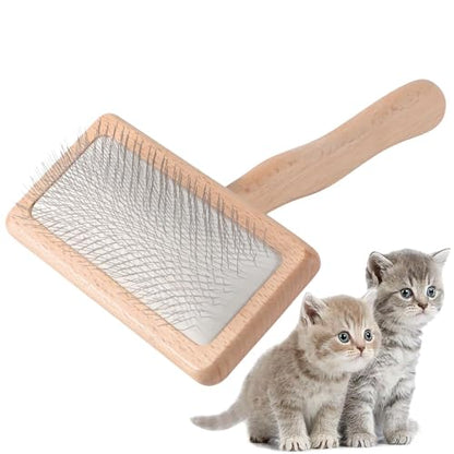 Premium Pet Grooming Accessory - Extra Long Pin Flat Slicker Brush, Comfortable Handle for Tangle-Free Brushing | Effective Detanglerr for Dogs, Cats, Rabbits, Long Short Hair, Maintenance, Home