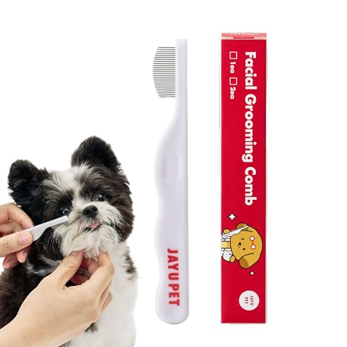 JAYU PET Facial Grooming Comb | Dog Eye Combs, Stress-free Eye Gunk Remover for Dogs & Cats, Pet Facial Brush, Cat Grooming Kit - size: 1ea