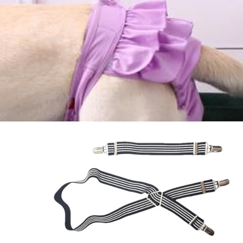 2PCS Adjustaeble Dog Nappy Suspenders - Anti-Slip DiaHolder Straps | Secure Pet DiaKeefor Female Dogs, Dog Dresses, - color: L