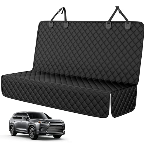 PETICON Dog Car Seat Cover for SUV, Waterproof Back Seat Cover for Toyota Tacoma/Jeep Grand Cherokee/Ford Explorer/Ranger/Chevrolet Colorado, Scratch-Proof Nonslip Durable Rear Seat Cover for Dogs - color: black, size: Large-56"W