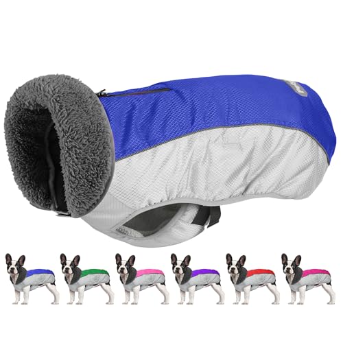 Petglad Dog Coat, Waterproof Ripstop Dog Winter Jacket with Leash Hole, Reflective Adjustable Warm Pet Fleece Snow Sweater for Small Medium Large Dogs - Blue, L - color: Blue, size: L