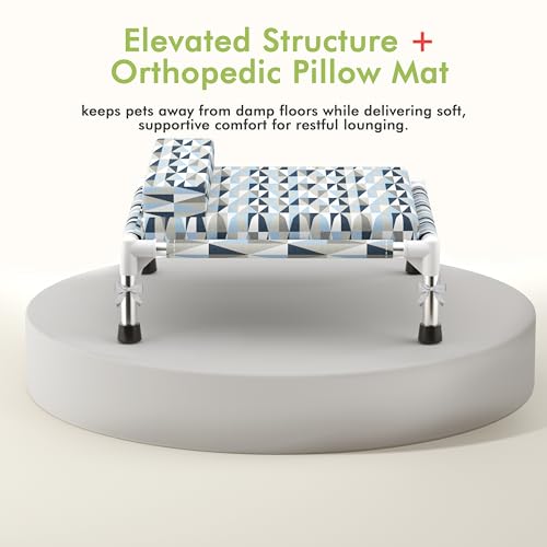 Orthopedic Dog Bed for Small Dogs - Elevated Dog Couch with Bolster and Cushion, Raised Pet Couch Bed with Removable Washable Cover - size: Small
