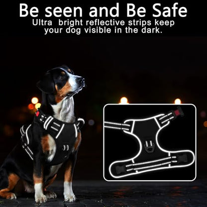 Timos Dog Harness, 3 Snap Buckles No-Pull Soft Padded Dog Vest with 2 Metal Leash Clips, Adjustable Reflective No Choke Pet Harness with Easy Control Handle for Small Dogs,Black,S - color: Lock-Black, size: Small (Pack of 1)