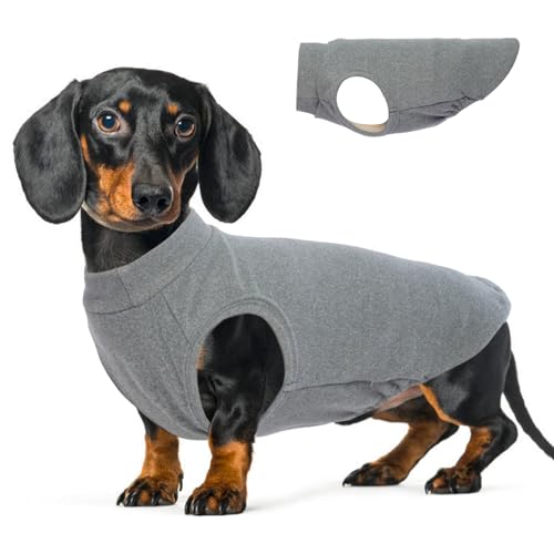 Dog Fleece Vest - Grey, XL - Pullover Lightweight Sweater | Warm and Stretchable Medium Dogs Sweatshirt,Winter Dachshund Clothes,Beagle - color: Grey, size: X-Large