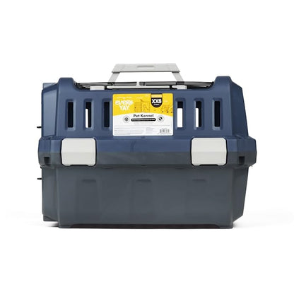 EveryYay by Petco 2-Door Pet Kennel XX-Small 19.3" L X 12.6" W X 13.1" H Navy & Grey - size: 19.3"L x 12.6"W x 19.3"H