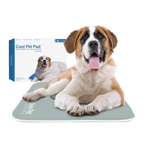 The Green Pet Shop Cool Pet Pad - Extra Large, Sage Grey - Self-Cooling, Pressure Activated Mat for Dogs & Cats from 80+ lbs - Non-Toxic Gel, No Water Needed - color: Sage Grey, size: X-Large