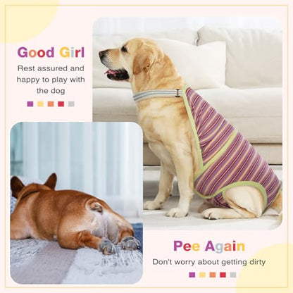 Dog Diapers Female,Female Dog Diapers for Heat Large Dogs, Washable Onesie Sanitary Pantie with Adjustable Suspender Washable, Reusable Period Panties Doggie Diaper, XL - color: Purple, size: X-Large