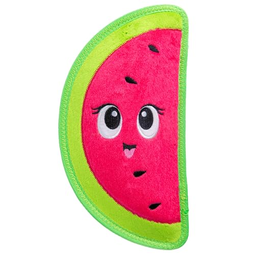 Outward Hound Tough Skinz Durable Squeaky Dog Toy with Two Tough Layers, Watermelon, Red, Medium - color: Watermelon, size: Medium