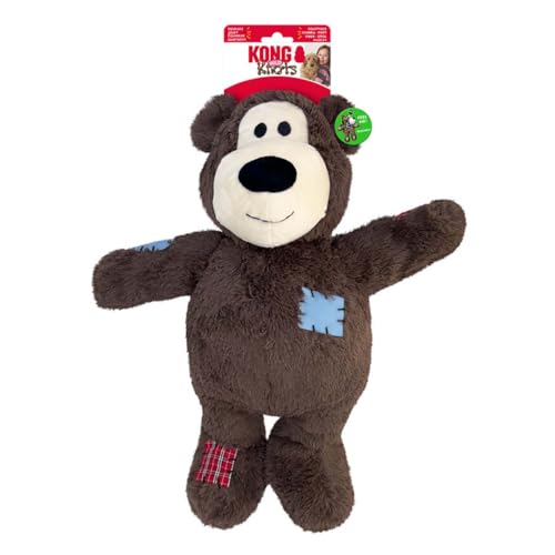 KONG Wild Knots Bears - Durable Dog Toys with Internal Knotted Ropes and Minimal Stuffing for Less Mess (Assorted Colors) (Jumbo) - size: Jumbo