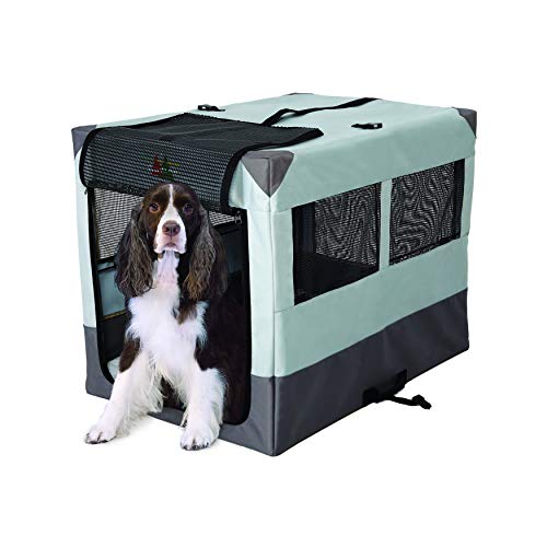 MidWest Homes for Pets Canine Camper Sportable, 36-inch Portable Tent Crate for Dogs, Soft-Sided, Folding Frame, Mesh Windows, Zip Door, Water-Resistant, Includes Pad - color: Gray, size: 36.0"L x 25.5"W x 28.0"H