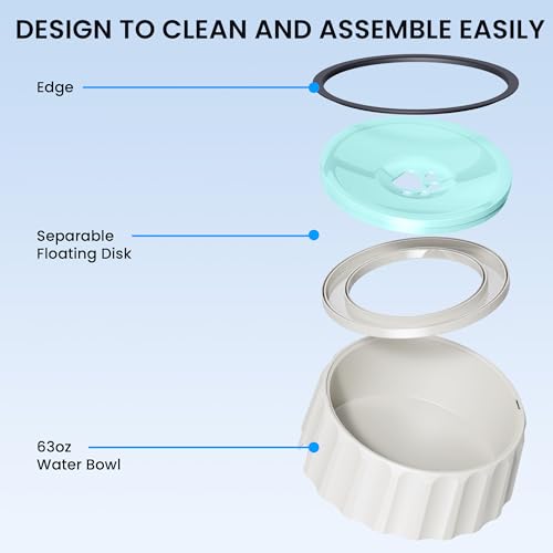 Dog Small Animals Water Bowl No Spill 70oz/2L Large Capacity Dispenser Non Slip No Splash Small Animals Bowl Pet Slow Feeder No Drip Dog Water Bowl on Vehicle for Dogs and Cats - Green - color: Green