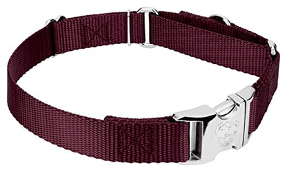 Country Brook Petz - Martingale Dog Collar - Heavy Duty Nylon Adjustable Martingale Dog Collar with Premium Buckle for Small Medium Large Breeds (5/8 Inch, Extra Small, Burgundy) - color: Burgundy, size: Extra Small (Pack of 1)