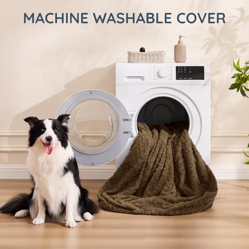 ChiXnuggle Faux Fur Washable Human Dog Bed Cover | 72*40*10,removable replace cover,soft fur,non-slip bottom,brown - color: Brown, size: Cover (72x40x10)
