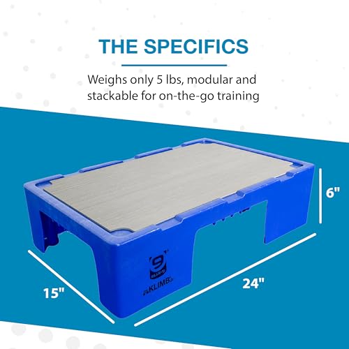 Blue-9 KLIMB Jr. Professionally Designed Dog Training Platform and DIY Guide for Behavior Basics, Made in The USA, Blue - color: Blue