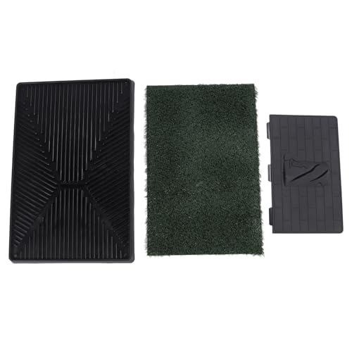 Dog Grass Pee Pads, Reusable Artificial Grass Potty Tray with 3 - Layer Drainage System, Easy to Clean Indoor Puppy Training Mat for Small Dogs, Includes Baffle and Tray (Large Size with Baffle) - size: Large Size with Baffle