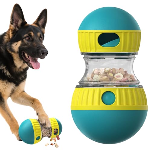BSISUERM Dog Treat Dispensing Puzzle Toy Adjustable Food Dispenser Slow Feeder Pet Interactive Chase Toy Dog Enrichment Ball for Medium Large Dogs to Keep Them Busy, Extra Large - color: Green - Single - XL