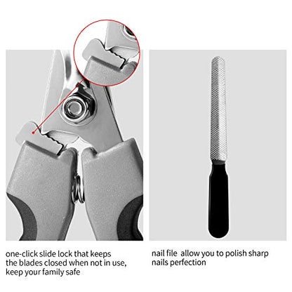 Tpotato Dog Nail Clippers,Dog Nail Trimmers for Large Breed Dog with Quick Sensor,Safari Professional Cat Nail Clipper with Safety Guard and Nail File.