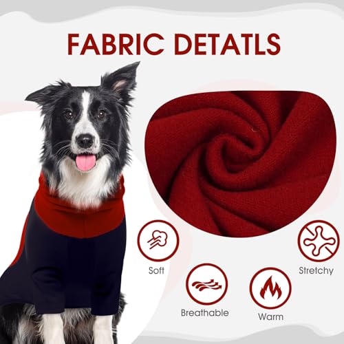 BRKURLEG Warm Dog Hoodie Dog Sweater Dog Anxiety Jacket with Ear Wrap Dog Fleece Shirt Adjustable Quiet Head Cover Sleeves Winter Soft Calming Vests for Dogs and Cats with Earmuffs, Dark Blue L - color: Dark Blue, size: Large