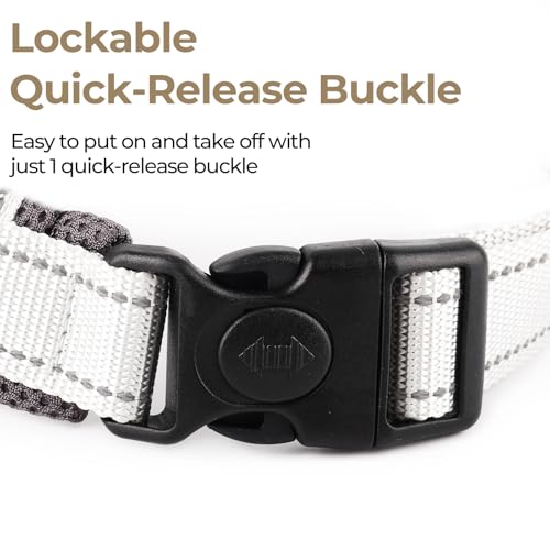 No Pull Dog Harness with Handle, Boston Terrier Adjustable Reflective Dog Vest, Breathable Air Mesh Padded Pet Harness with Front Leash Clip for Small Medium Dogs, Light Grey, M - color: Light Grey, size: Medium