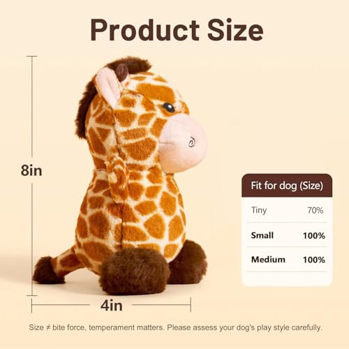 Soft Plush Giraffe Dog Toy for Small & Medium Dogs and Puppies – Dual Squeaker, Crinkle Comfort Toy for Gentle Chewers - style: Giraffe