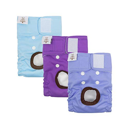 CuteBone Dog Diapers Female Washable Small Medium Large 3 Pack Reusable Doggie Diapers Puppy Period Pants for Doggy Heat Cycle Peeing - size: M