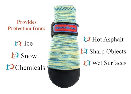 All Weather Neoprene Paw Protector Dog Boots with Reflective Straps in 5 Sizes! (Turquoise Small) - size: Small