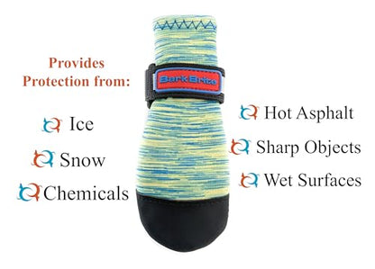 All Weather Neoprene Paw Protector Dog Boots with Reflective Straps in 5 Sizes! (Turquoise Small) - size: Small