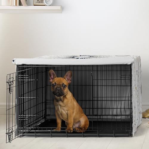 Sweet Jojo Designs 30in. Small/Medium Dog Crate Cover (Boho Star and Moon) Pet Cage, Kennel Covers (Shabby Chic, Bohemian, Celestial, Sky, Stars & Moons, Starburst, Cosmic, Navy Blue & Gold, Grey) - color: Blue Celestial, size: 30.0"L x 21.0"W x 19.5"H
