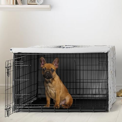 Sweet Jojo Designs 30in. Small/Medium Dog Crate Cover (Boho Star and Moon) Pet Cage, Kennel Covers (Shabby Chic, Bohemian, Celestial, Sky, Stars & Moons, Starburst, Cosmic, Navy Blue & Gold, Grey) - color: Blue Celestial, size: 30.0"L x 21.0"W x 19.5"H