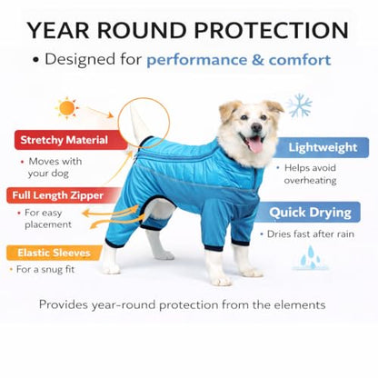 Pet Life ® Aura-Vent Lightweight 4-Season Stretch and Quick-Dry Performance Full Body Dog Coat Pet Jacket - color: Blue, size: X-Small