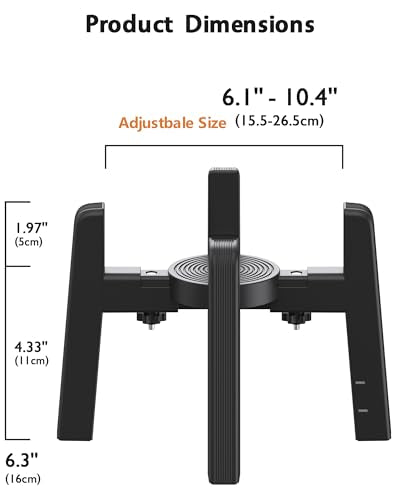 CZPET Dog Bowl Stand with Adjustable Width [Stand Only], Single Raised Pet Water & Food Feeder for Medium Dogs, Stable and Anti-Slip Elevated Bowl - size: H: 6.3''; W: 6.1-10.4''