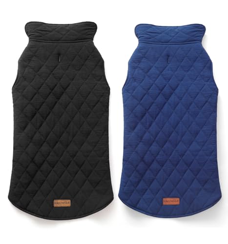 Rocky 2-in-1 Reversible Dog Jacket - Waterproof Snow Coat for Medium & Large Dogs - color: Navy, size: X-Large