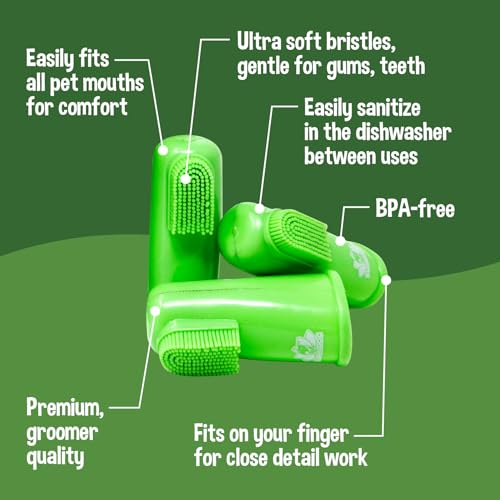Bodhi Dog Toothbrush Combo Pack - Soft Finger & Dual-Ended Brushes - Gentle Bristles for Dogs & Cats - Easy Teeth Cleaning (6 Long & 6 Finger) - size: 1 Count (Pack of 12)
