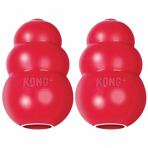 KONG Classic Stuffable Dog Toy - Fetch & Chew Toy for Dogs - Treat-Filling Capabilities & Erratic Bounce for Extended Play Time - Durable Natural Rubber Material - for Extra Large Dogs (Pack of 2) - size: X-Large(2-Pack)