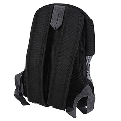 Pet Knapsack Backpack, Dog Carrying Bag with Ventilation Window, Spacious Oxford Cloth Pet Carrier for Small Dogs, Adjustable Padded Straps and Removable Cushion (Black) - color: Black