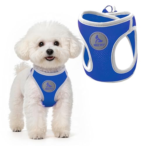 Dog Harness for Small Dogs (Chest 13.5"-14", Weight 4–6 lbs) | Athletica Adjustable Heavy Duty Dog Harness | No-Choke Puppy Vest with Lightweight Reflective Air Mesh | Blue, X-Small - color: Blue, size: X-Small
