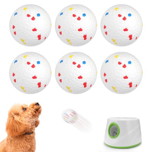 2.3" Balls for Automatic Dog Ball Launcher Interactive Ball Thrower (White-6 Balls)