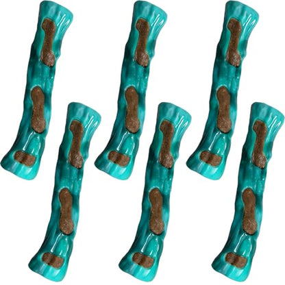 Dog Bones Chew Toys for Aggressive Chewers, 6 Pack Real Beef Flavor,Indestructible Dog Teething Chew Toys for Large/Medium/Small Breed,Tough Toy with Durable Nylon - size: ST beef Flavor 6 PCS