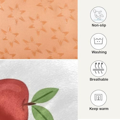 Apples Pattern Pet Bed Mat for Dogs and Cats, Soft Washable Crate Pad with Non-Slip Bottom, Cozy Bed Cushion for Small Medium Large Pets, 18x24 Inch - size: Small