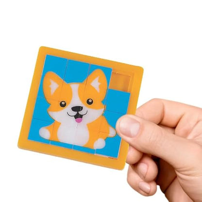 Fun Express Cute Dog Slide Puzzle - Fun & Engaging Educational Toy for Kids Improves Cognitive Skills Problem-Solving & Hand-Eye Coordination - Ideal for Learning Play & Development - 12 Pieces