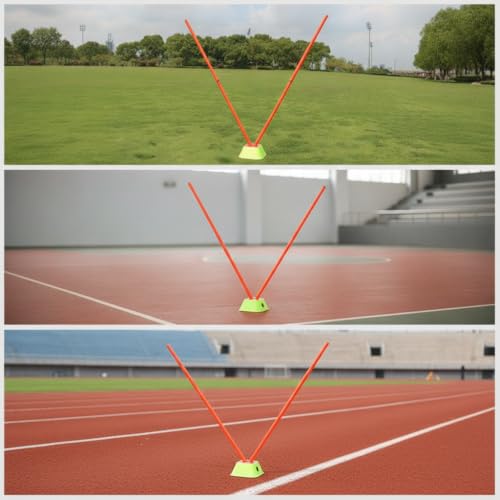 Telescopic Agility Poles for Basketball Training, Slalom Poles, Sports Training Sticks, & Training Equipment with Three-Hole Base - style: Three-hole base + 2 thickened poles