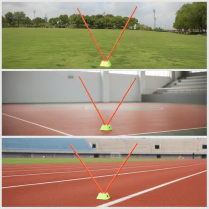Telescopic Agility Poles for Basketball Training, Slalom Poles, Sports Training Sticks, & Training Equipment with Three-Hole Base - style: Three-hole base + 2 thickened poles
