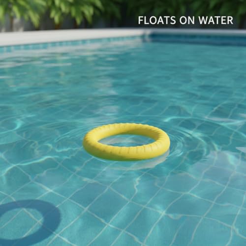 Easy-Grab Floating Dog Disc, Soft EVA Foam Flying Toy for Water Fetch, Yellow - size: 3.94 x 3.94 x 1.18 in
