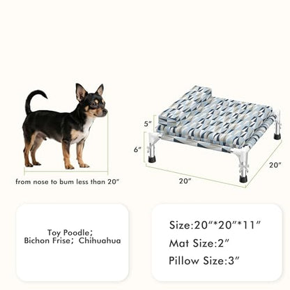 Orthopedic Dog Bed for Small Dogs - Elevated Dog Couch with Bolster and Cushion, Raised Pet Couch Bed with Removable Washable Cover - size: Small