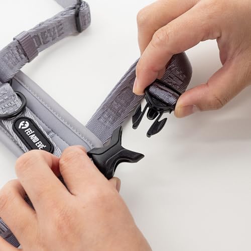 Fei & Eve Moxie Dog Harness for Small & Medium Dogs, Twilight Gray, XS | Lightweight Design, 3-Point No-Pull Control, Quick Release Metal Buckle - color: Twilight Gray, size: XS