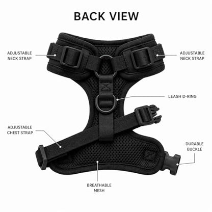 Premium No-Pull Dog Harness Soft Neoprene & Breathable Mesh Vest with Front & Back Clip D-Rings Adjustable Lightweight Walking Harness for Puppies, Small & Medium Dogs (Black, XS) - color: Black, size: XS: Neck 10.6-14.2'', Chest 14.2-18.9''