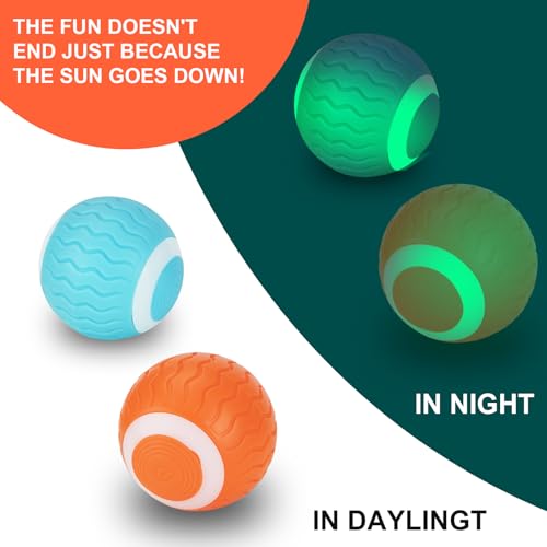 ChenPeiFeng CPF LED Dog Balls - Glowing Fetch Toys, 1.8 Inch, Glow in The Dark, Outdoor Interactive, Puppy Birthday Gifts (Orange) - color: Orange